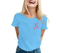 Cinta genérica rosa octubre para la sensibilización sobre el cáncer de mama para mujer, camiseta para mujer, 01 azul., L