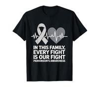 Cinta gris de conciencia de Parkinsons Cada pelea es nuestra lucha Camiseta