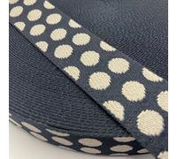 Cinta Jacquard de Poliéster de 9.84 Pies de Ancho, 3.8 cm de Grosor, 1.4 mm de con de Punteados. Estilo Engrosado con Material Duradero, Ideal para Ropa, Calzado, Sombreros, Bolsas, Juguetes y Carpas