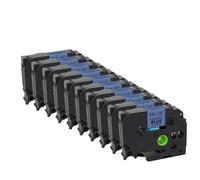 Cinta Laminada 5 Paquete De 10 12 Mm Compatible con Pritner TZE231 TZE 231 TZE631 TZE131 TZE221 TZE211(10PK Black on Blue)