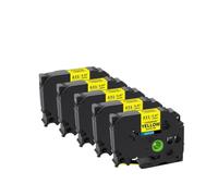 Cinta Laminada 5 Paquete De 10 12 Mm Compatible con Pritner TZE231 TZE 231 TZE631 TZE131 TZE221 TZE211(5PK Black on Yellow)