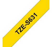 Cinta Laminada Brother TZ 12 mm Adhesivo Extra Fuerte 8 m Resistente Agua Abrasión