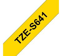 Cinta Laminada Brother TZ 18mm Negro sobre Amarillo Adhesivo Extra Fuerte 8m Compatible TZe
