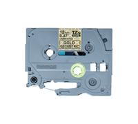 Cinta laminada BROTHER - TZEMPGG31 /12 mm Patrones Negro sobre Oro - Rollo (1,2 cm x 4 m)