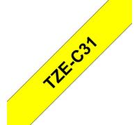 Cinta laminada fluorescente negra TZ 12mm x 5m resistente agua y abrasión