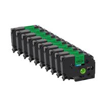 Cinta Laminada Paquete De 5 A 10 12 Mm Compatible con Pritner TZE231 TZE-231 TZE631 TZE131 TZE221 TZE211(10PK Black on Green)