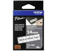Brother TZe-SE5 Cinta de seguridad negra sobre blanca 24 mm