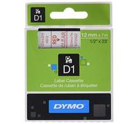 Cinta Laminada para Rotuladoras Dymo D1 45012 LabelManager™ Rojo Transparente 12 mm Negro (5 Unidades)