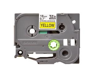 Cinta laminada super adhesiva brother tzes641 texto negro sobre fondo amarillo