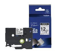 CINTA LAMINADA. TEXTO NEGRO SOBRE FONDO TRANSPARENTE 12MM X 8M TZ-E131