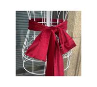 Cinta larga de 250cm para mujer, cinturón rojo, borde de tela suave, lazo de terciopelo, dulce y bonito, moda que combina, vestido negro y azul, elementos populares para escenario Negro