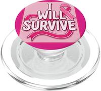 Cinta Larga de concienciación Rosa I Will Survive PopSockets PopGrip para MagSafe