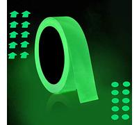 Cinta Luminosa Adhesiva, Cinta Fluorescente Cinta de Seguridad Resplandor en la Cinta Oscura 10m Cinta Autoadhesiva Etiqueta de Seguridad Resplandor Luminoso Fluorescente Verde