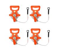 Cinta m trica de fibra de vidrio QWORK de 1/2"" x 100' (paquete de 4), de doble cara, color naranja