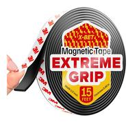 Cinta magnética flexible - 1,27 cm x 4,5 m x 2 mm de grosor - Cinta adhesiva fuerte - Rollo magnético ideal para todos los proyectos - Imanes adhesivos para el (rojo)