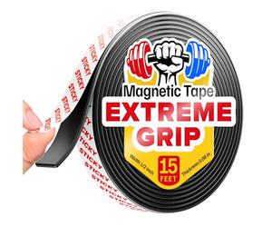 Cinta magnética flexible - 1,27 cm x 4,5 m x 2 mm de grosor - Cinta adhesiva fuerte - Rollo magnético ideal para todos los proyectos - Imanes adhesivos para el (rojo)