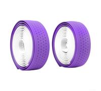 Cinta Manillar Bici EVA Doble Color 2100mm Antideslizante | Doble color atractivo, material EVA perforado, para agarre seco, absorbe sudor, ideal carretera(Purple White)