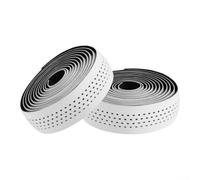 Cinta Manillar Carretera Absorbe Golpes 3mm Espesor | Silicona elástica exterior, capa interna EVA, absorción impactos, para tacto para suave, anti-fatiga manos(White-Black)