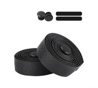 Cinta Manillar Silicona y EVA Anti-manchas Bici | asimétrico único, doble agujeros ventilación, para máxima transpirabilidad, disipación calor eficiente(Solid Black)
