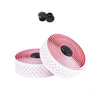 Cinta Manillar Silicona y EVA Anti-manchas Bici | asimétrico único, doble agujeros ventilación, para máxima transpirabilidad, disipación calor eficiente(White and Red)