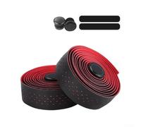 Cinta Manillar Silicona y EVA Anti-manchas Bici | asimétrico único, doble agujeros ventilación, para máxima transpirabilidad, disipación calor eficiente(Black and Red)