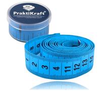 Cinta métrica 150 cm - 2 en 1 - cm + PULGADAS Cinta métrica de sastre - Cinta métrica en caja de almacenamiento para escalar y medir (Azul)