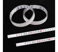 Cinta métrica autoadhesiva, 2 rollos de cinta métrica autoadhesiva de 1 m, color blanco, lacada en blanco, para medición como bancos de trabajo (adelante)