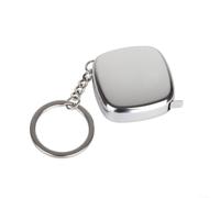 Cinta métrica compacta de 2 m de acero inoxidable para mini regla retráctil para sastrería, pesca, viajes, color plateado