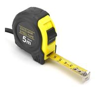 Cinta métrica de 5 m, resistente masa de cinta recubierta de nailon, medición imperial y métrica, clip de cinturón de metal, manejo con una sola mano, medidor de rodillo para diversas tareas de