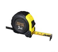 Cinta métrica de acero de 7,5 m de doble escala métrica en pulgadas, mecanismo de bloqueo de agarre de goma amarilla para trabajos profesionales de ingeniería de topografía (A)