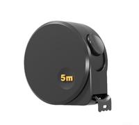 Cinta métrica de acero tamaño mini con revestimiento negro, agarre suave que no corta, marcas transparentes de doble escala y parte inferior de goma para un uso constante en muebles y tareas de