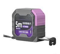 Cinta métrica de bloqueo automático, 7,5 m x 25 mm, herramienta de medición de acero resistente con caja de ABS gruesa, operación con una sola mano y métrico resistente al desgaste (5 m x 19)