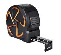 Cinta métrica de color negro y dorado resistente con gancho de acero al carbono y sistema de bloqueo doble para precisión y estabilidad durante el uso (naranja, 5 m x 19 mm)