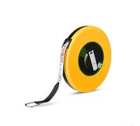 Cinta métrica de construcción de fibra robusta con mango ergonómico, retracción suave y ruedas giratorias para un fácil manejo, diseñada para uso profesional (50 m)