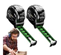 Cinta Métrica Juego | 2pcs 10m 32.81ft 25mm Acero Carbono Impermeable Fluorescente Doble Cara | Retráctil Bloqueo Automático Inoxidable Extensible Escala Clara | Carpintería Hogar Agricultura Construc