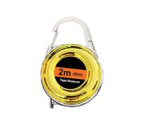 Cinta métrica pequeña de 2 m con gancho para mini regla de acero, cinta métrica retráctil compacta para transporte de bolsillo (amarillo)