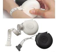 Cinta métrica retráctil de 2 m con eliminación de ruido, para medición de cuerpo, cintura y tela en sastrería y costura (negro)