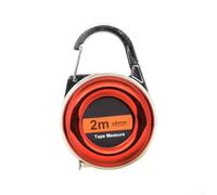 Cinta métrica retráctil de fibra de vidrio de 2 m con gancho para llavero, carcasa de plástico compacta para camping, construcción, bricolaje, herramienta de medición portátil (rojo)