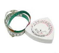 Cinta métrica retráctil de índice de masa corporal de 150 cm con calculadora incorporada para relación cintura, cadera y regla muscular, operación con una sola mano, herramienta portátil de monitoreo