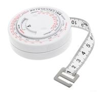 Cinta métrica retráctil de índice de masa corporal de 150 cm para seguimiento de dieta y salud personal, herramienta de medición de plástico con cierre de botón