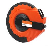 Cinta métrica telescópica de ingeniería de 30 m y 50 m con fibra de vidrio extensible y revestimiento de PVC, con protector bucal de silicona y cómodo mango de goma (30 m)