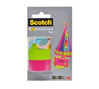 Cinta mgica Scotch Expressions/ 3/4 x 300 pulgadas/Acuarela/Rosa/Verde/3 rollos/paquete (C214-3PK-8)