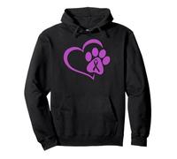 Cinta Morada con Estampado de Huellas de Perro, Conciencia sobre la Violencia doméstica Sudadera con Capucha