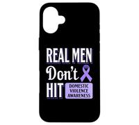 Cinta morada de conciencia contra el abuso contra la violencia doméstica Carcasa para iPhone 16 Plus
