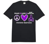 Cinta Morada del Mes de concientización sobre la Sobredosis de reducción de daños Comfort Colors Adult Heavyweight T-Shirt