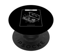 Cinta - Music Makes My Heart Beat (Retro Cassette Graphic) PopSockets PopGrip Adhesivo