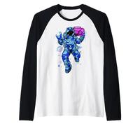 Cinta musical Astronauta EDM Rave BPM Addict Sober Raver PLUR Camiseta Manga Raglan