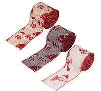 Cinta Navideña Con Alambre | 3 Rollos de Puntos de Purpurina para Manualidades Navideñas,Cinta Para Corona De Navidad | Para Otoño Halloween De Árboles Coronas Decoración De Puertas Centro De Mesa