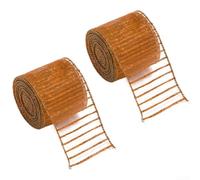 Cinta navideña de organza transparente con borde de alambre con purpurina para proyectos de manualidades y decoración, incluye 2 rollos para detalles de árbol y uso de envoltura (cobre)