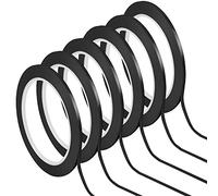 Cinta negra de 6 rollos de cinta de arte para pizarra blanca de 3 mm, 6 colores surtidos, cinta ancha para pizarra blanca, cinta ancha para escuela, oficina, hogar